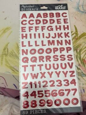 Sticko Red Alphabet & Number Stickers